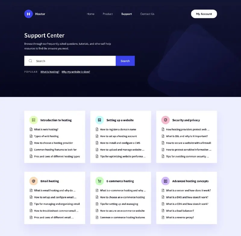 Превью публикации: Landing page - Поддержка