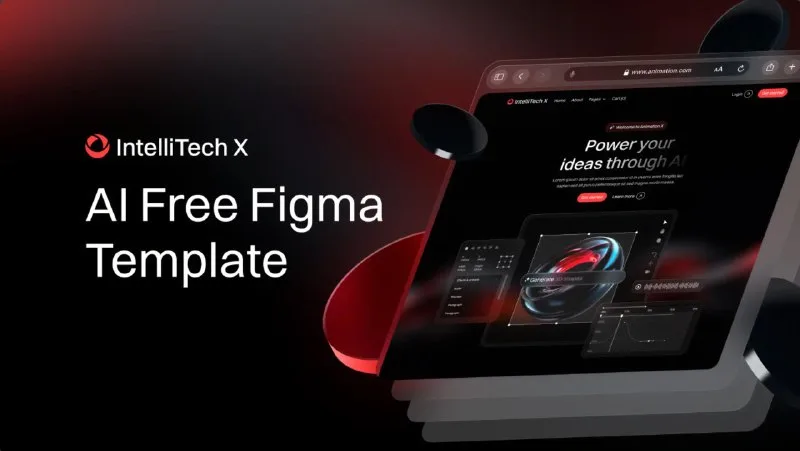 Превью публикации: IntelliTech X - AI Free Figma Template