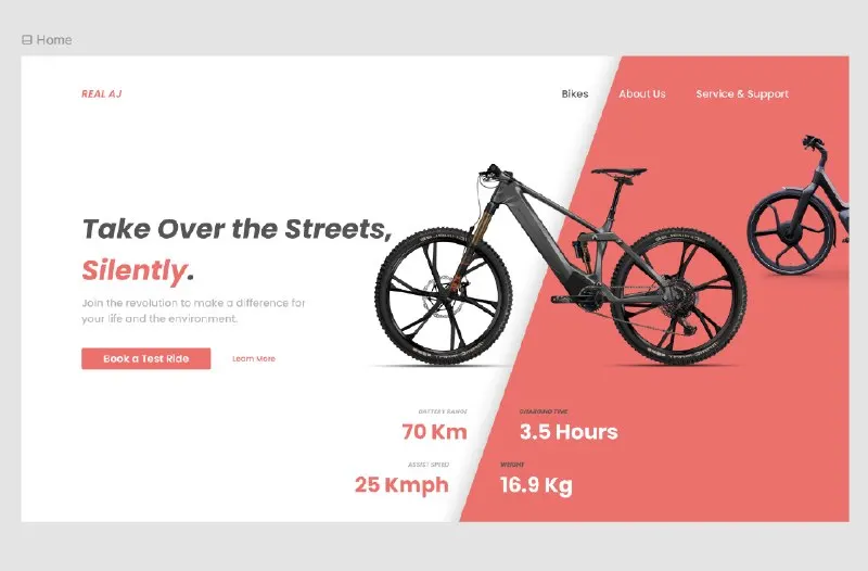 Превью публикации: Landing page - Электробайк