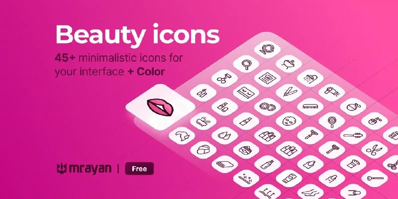 Превью публикации: Beauty & Spa icons | +45 Free pack