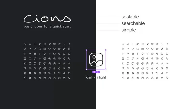 Превью публикации: cions — basic linear icons